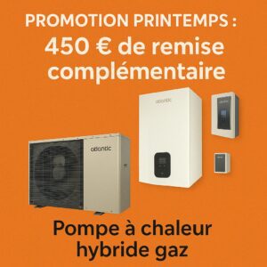 450 € de remise pour l'installation d'une pompe à chaleur hybride gaz